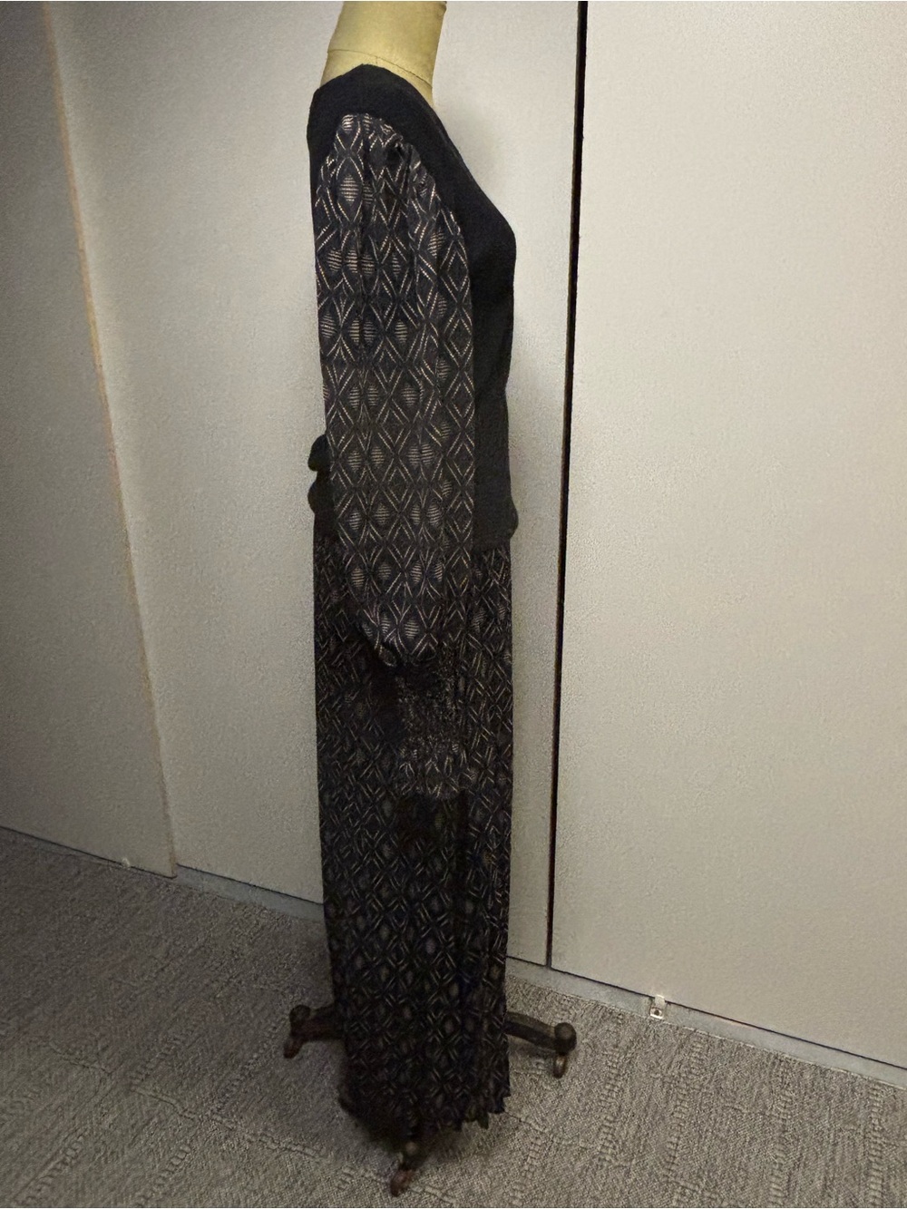 Black Patterned Long Skirt & coordinated top Women